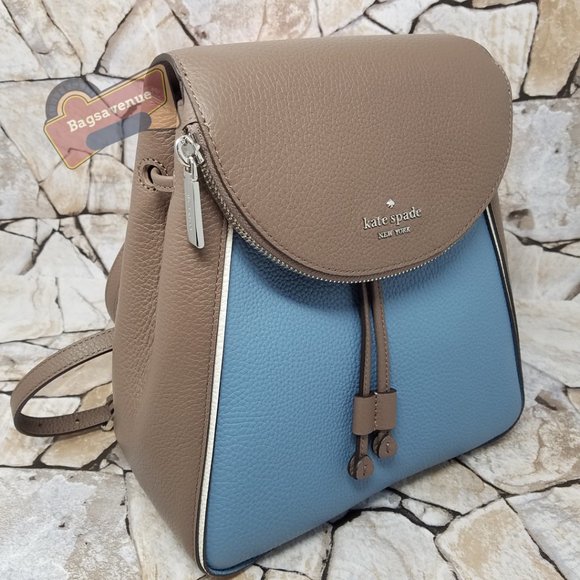 Leila Backpack Colorblock Baltic Sea Kate Spade Blue And Tan - Picture 5 of 11